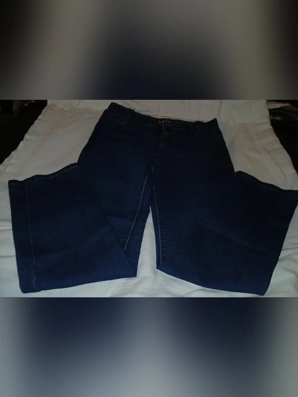 Pre-loved Girls Dark Blue Wide Leg Jeans.